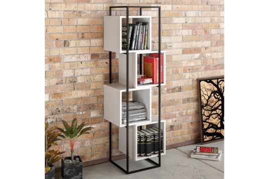 Bokhylle Cowanda 52 cm   Svart|Hvit