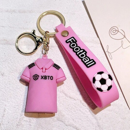 Fotballstjerne Nøkkelring Messi Jersey Modell Figur Souvenir Veske Henge Ornament Nøkkel Tilbehør Barn Leke Bursdagsgave Pink