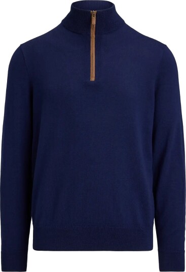 Ralph Lauren Golf 2/30 Merino Wool Sweater Half Zip Navy M