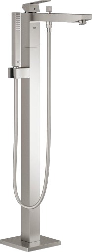Grohe Eurocube Frittstående Badekararmatur Supersteel Grohe Eurocube Frittstående Badekararmatur Supersteel