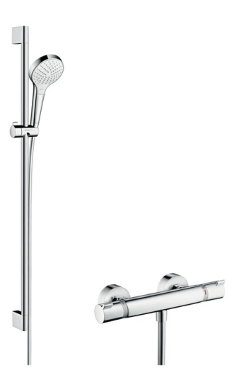 Hansgrohe Ecostat Comfort dusjpakke 900 mm, Hvit/Krom Hansgrohe Ecostat Comfort dusjpakke 900 mm, Hvit/Krom