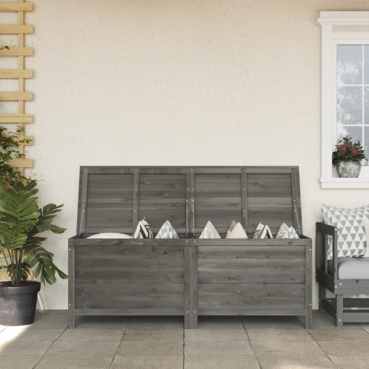 vidaXL Putekasse antrasitt 150x50x56,5 cm heltre gran