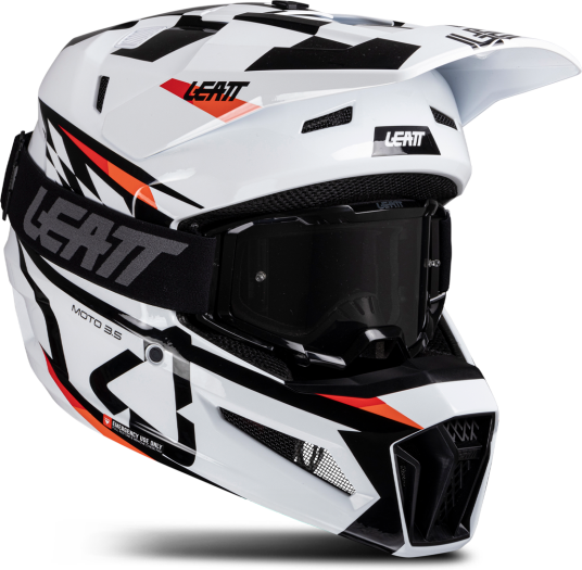 Leatt Crosshjelm  Moto 3.5 med Crossbriller Hvit