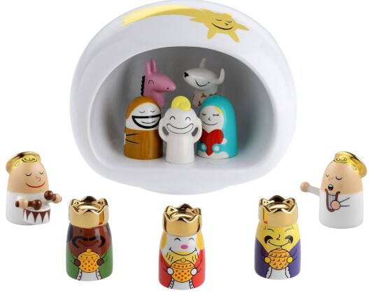 Alessi julepynt Crib med porselenfigurer