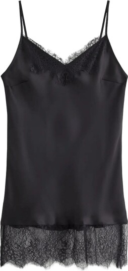 Lindex Camisole In Satin Black L