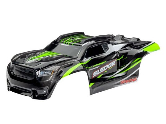 Traxxas 9511G Body Sledge Green Complete w/ Supports & Mounts