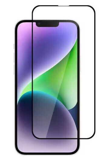 Herdet skjermbeskytter med svart ramme for iPhone 14 Plus