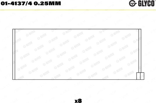 Stempelstanglager GLYCO 01-4137/4 0.25mm