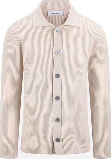 Gran Sasso Overshirt rib wool cashmere 50 beige herre