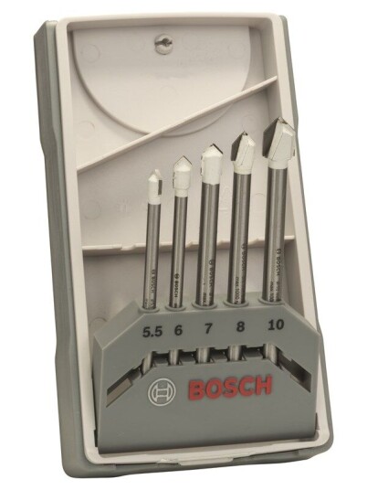 Bosch 5-delers flisebor-sett CYL-9 Ceramic 5,5; 6,0; 7,0; 8,0; 10,0 mm