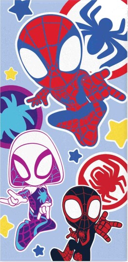 Licens Badehåndkle   Lyseblått Spidey håndkle   70x140 cm   100% myk bomull