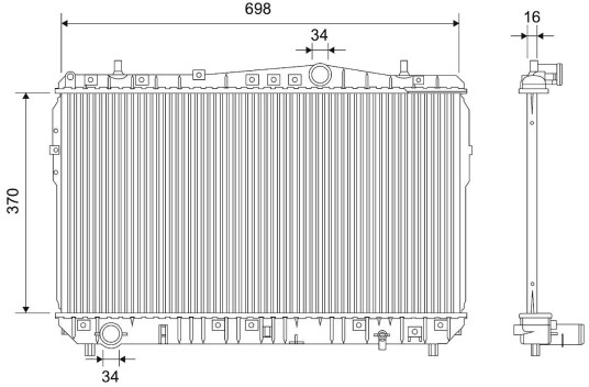 Radiator, motorkjøling VALEO 701927
