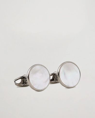 Amanda Christensen Cufflink & Shirt Studs Set White/Silver