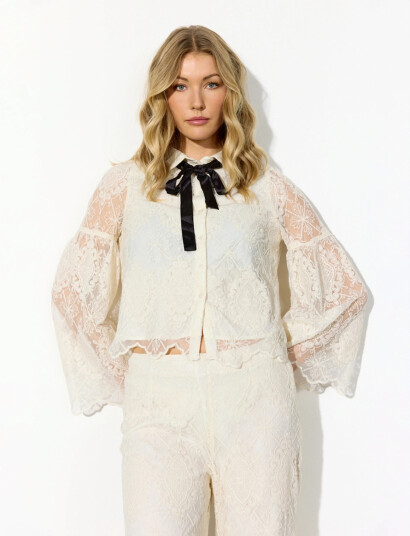 Hunkøn Lulu Lace Shirt Cream S Hunkøn Lulu Lace Shirt Cream S