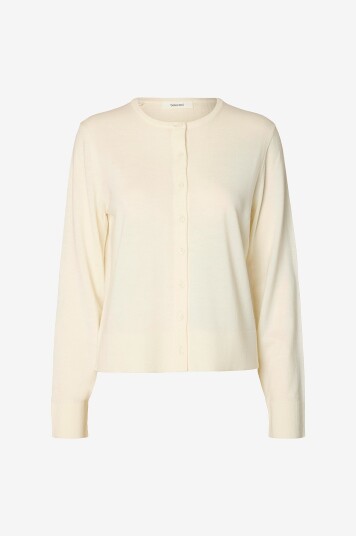 Selected FEMME   Kofte slfThea LS Knit Merino   Hvit