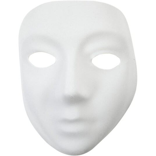 Helmaske H: 17,5 cm B: 14 cm hvit 12 stk./ 1 pk.