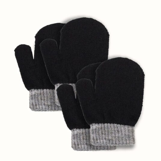 Lindberg Kids' Sundsvall Mitten 2 Pack 12CM/1-3Y, Black/Anthracite Lindberg Kids' Sundsvall Mitten 2 Pack 12CM/1-3Y, Black/Anthracite