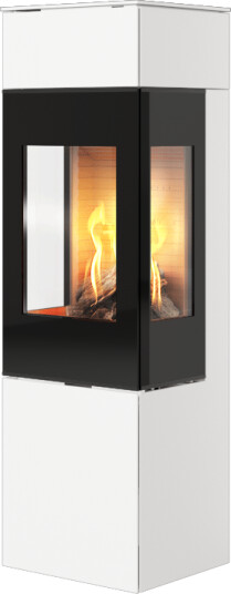 Rais Nexo 140 hvit gasspeis med sideglass og glassdør