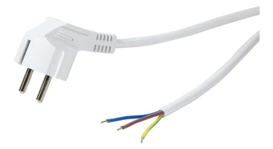 LogiLink Netzkabel Schuko Stecker 90øof. Kabelende 1,5m Weiß