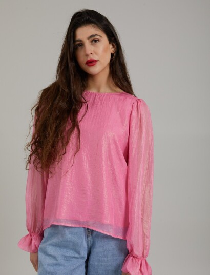 Coster Copenhagen Top In Metallic Shimmer Pink 34