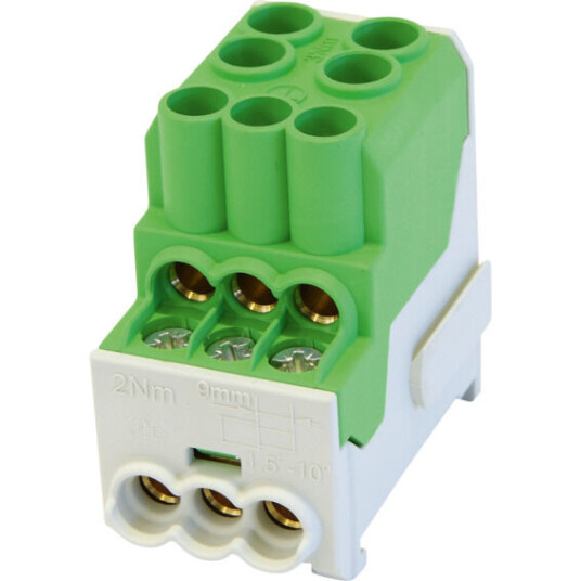 Cenika DISTRIBUSJONSBLOKK AL/CU 100A 2x2,5-25/6x1,5-10 Green - 1200551 Cenika DISTRIBUSJONSBLOKK AL/CU 100A 2x2,5-25/6x1,5-10 Green - 1200551