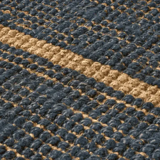 Ferm Living Athens håndvevd jute teppe 140 x 200 cm – naturlig/blekkblå