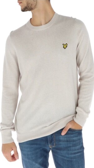 Lyle & Scott Cotton Merino Crew Neck Jumper - Cream - L