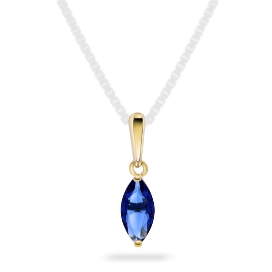 Pan Jewelry Anheng i 585 gult gull med blå zirkonia Pan Jewelry Anheng i 585 gult gull med blå zirkonia