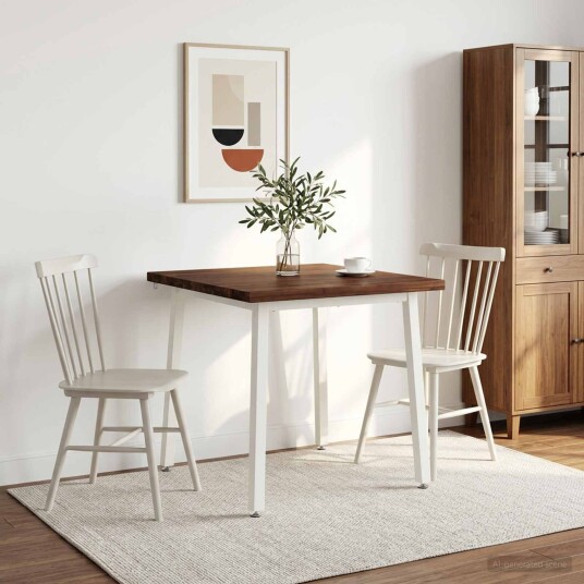 vidaXL 90 x 90 x 75 cm Solid akasietre Mørk Brun og Hvit Torget