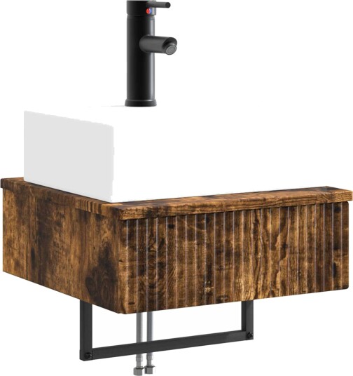 Vegghengt vask Røkt Eik 40 x 41 x 39 cm Konstruert tre Vegghengt vask Røkt Eik 40 x 41 x 39 cm Konstruert tre