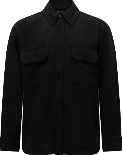 Mads Nørgaard Felted Wool August Work Shirt CHARCOAL MELANGE M