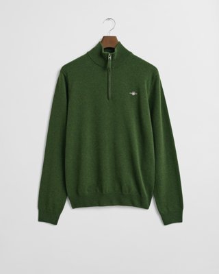 Gant Lammeullsgenser med half zip MOSS GREEN XXL Gant Lammeullsgenser med half zip MOSS GREEN XXL