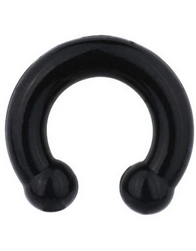 Horseshoe Svart Ørepiercing i Silikon Strl 4 x 14 mm med 6 mm kule