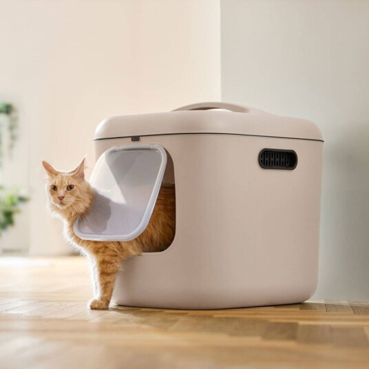 Rotho Mypet Biala Kattetoalett Med Tak Xl Beige