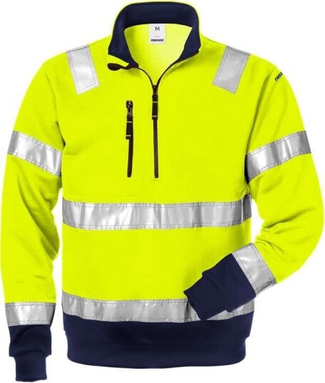 Fristads Sweatshirt 728 Shv, Klass 3 Varsel Gul/marinblå L Fristads Sweatshirt 728 Shv, Klass 3 Varsel Gul/marinblå L