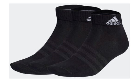 Adidas Thin and Light Ankelsokker 3pk Black/White M 40-42 Adidas Thin and Light Ankelsokker 3pk Black/White M 40-42