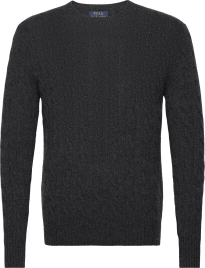 Polo Ralph Lauren Cable Knit Wool Cashmere Sweater   Grey   XS