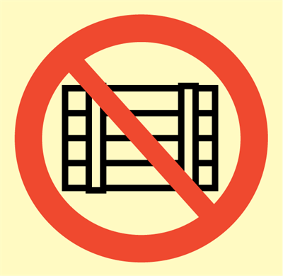 Jo Safety No goods allowed Photoluminescent Self Adhesive Vinyl PV MM 150 x IMO 102114PVMM Jo Safety No goods allowed Photoluminescent Self Adhesive Vinyl PV MM 150 x IMO 102114PVMM