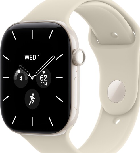 Apple Watch Series 12 46mm CEL (perlehvit keramikk/sand Sport Band) M/L