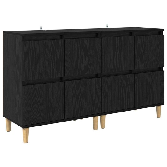 Skap 2 pcs Svart Eik 60 x 35 x 70 cm Konstruert tre