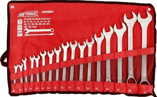 Awtools Nøkkelsett Flat-Ring 17Stk. /8Mm-32Mm/ Mat
