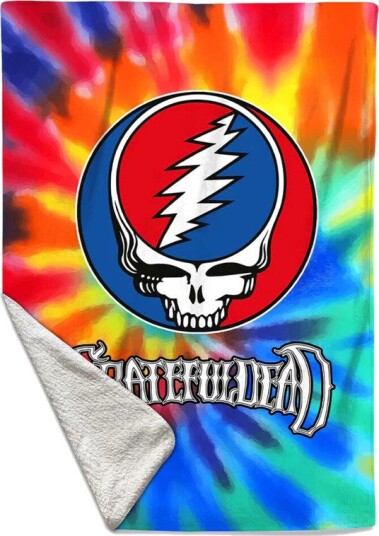 Rocksax Grateful Dead Tie Dye Sherpa Fleece Throw 50 in x 60 in 78899326