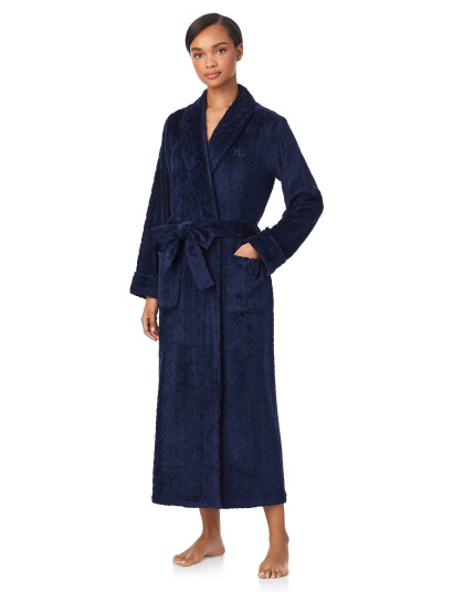 Lauren Ralph Lauren Homewear Lrl L/S Shawl Collar Long Robe - Navy - XS