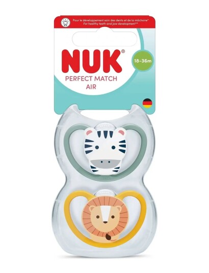 Nuk Perfect Match Air Zebra/Lion Size 18 36 Months Multi/Patterned Nuk Perfect Match Air Zebra/Lion Size 18 36 Months Multi/Patterned