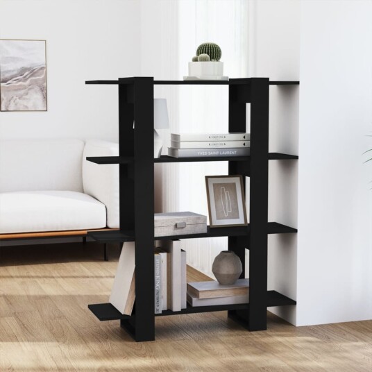 vidaXL Bokhylle/romdeler svart 100x30x123,5 cm