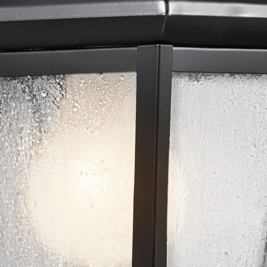 Mount Vernon utendørs vegglampe, svart, høyde 32 cm, IP44 – KICHLER - Aluminium - Kantet