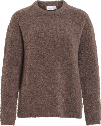Vila Genser Vidaya O Neck L/S Knit Top Grå