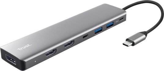 Trust Dalyx 7-i-1 USB-C Dokkingstasjon HDMI USB-A Grå Trust Dalyx 7-i-1 USB-C Dokkingstasjon HDMI USB-A Grå