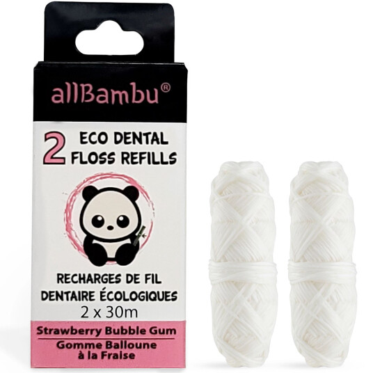 Bærekraftig Tanntråd AllBambu Jordbærrefill 2 x 30 mtr. Bærekraftig Tanntråd AllBambu Jordbærrefill 2 x 30 mtr.