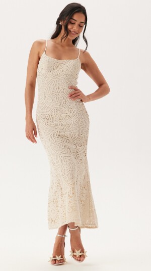 Bardot Adoni Crochet Midi Dress Beige 42 Bardot Adoni Crochet Midi Dress Beige 42
